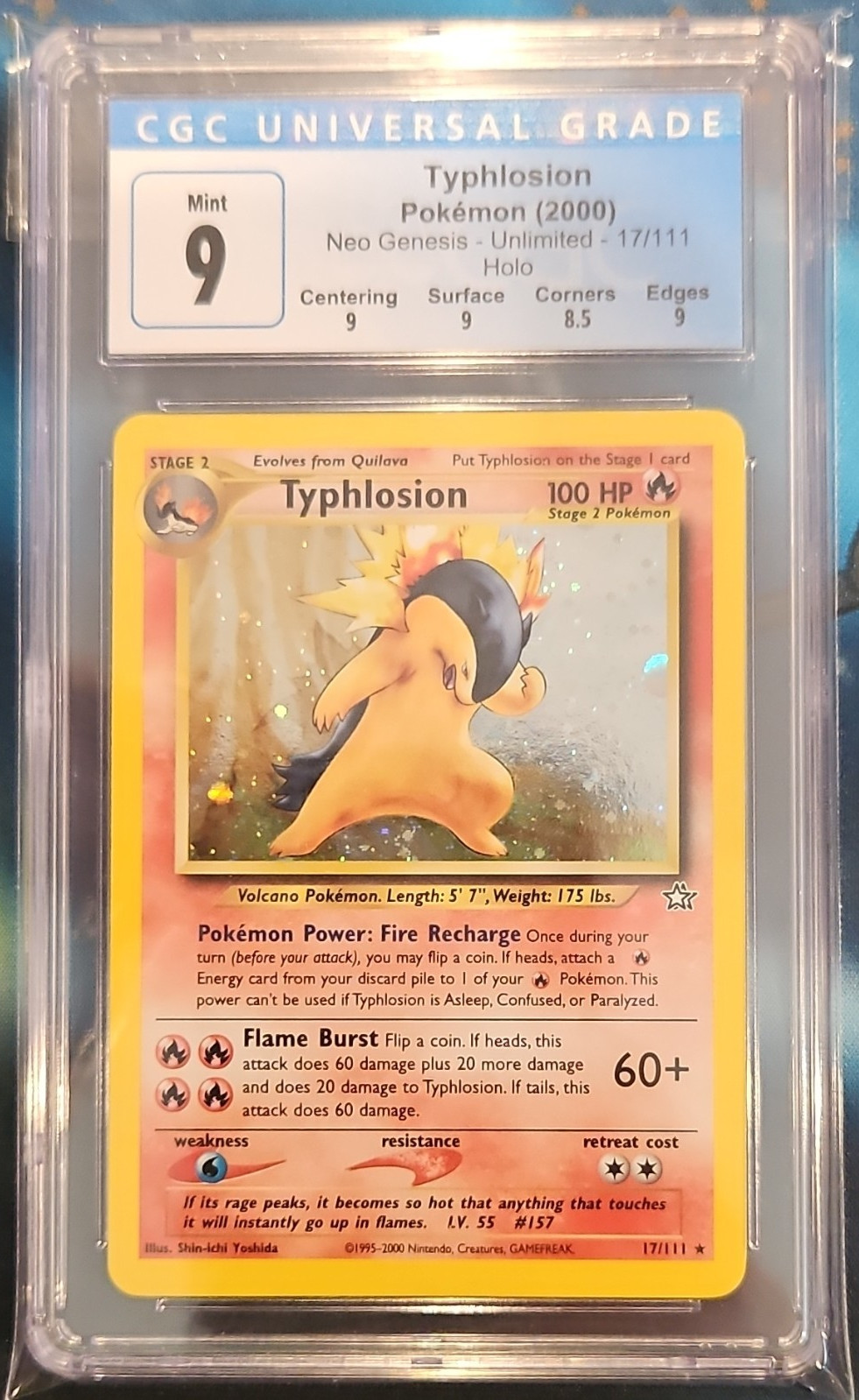 Pokémon TCG Typhlosion Neo Genesis #17/111 Holo CGC 9 English 2000 Unlimited