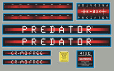 1983 Schwinn Predator Cr Mo Free Atari Decal Set - Bluered