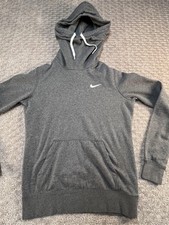 Nike Hoodie Womens Small Gray Pullover Fleece Swoosh Kangaroo Pocket 729297-071