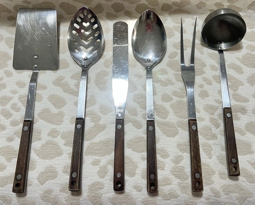 Utensil Caddy Set Mid Century Kitchen Stainless & Plastic Taiwan MCM Vintage - Picture 4 of 6