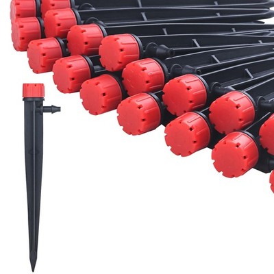 La Farah 50pcs Drip Emitters for 1/4'' Drip Irrigation Tubing, Adjustable 360 ...