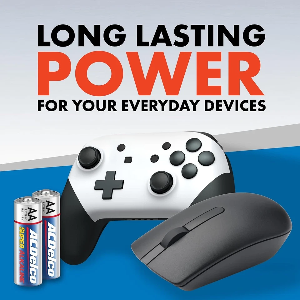 ACDelco Battery AA Double Power Super Alkaline Batteries lot Home Office Remote - Image 3 of 3