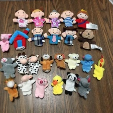 Set 25 Plush Animal -People Children's Finger Puppets Pretend Play