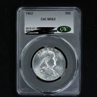 1963 Franklin Silver Half Dollar CACG CAC Grading MS63 Uncirculated 50C