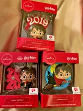 HALLMARK Walgreens HARRY POTTER FLYING ON BROOM, 2020 & 2019 X-mas Ornaments