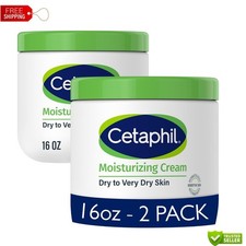  2 Pack Cetaphil Moisturizing Cream for Dry To Very Dry Skin 16oz Ea E14