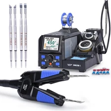 WEP Precision Soldering Station Desoldering Tweezers Tools Dual Solder Iron Kit