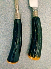 Vtg Westall Richardson Sheffield 13" Carving Knife & Steel W Faux Antler Handle