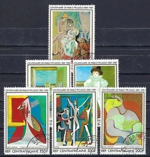 Central African Republic 1981 6v. CTO NH Centenary of Pablo Picasso Paintings