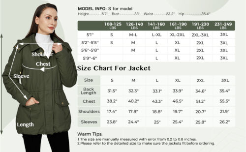WenVen Women's Parka Thicken Cotton Coat Warm Winter Jacket with ...