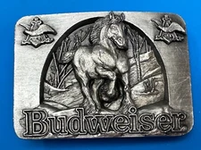 Budweiser Clydesdale Horse  Vintage 1990 Anheuser Busch Beer Belt Buckle J-175