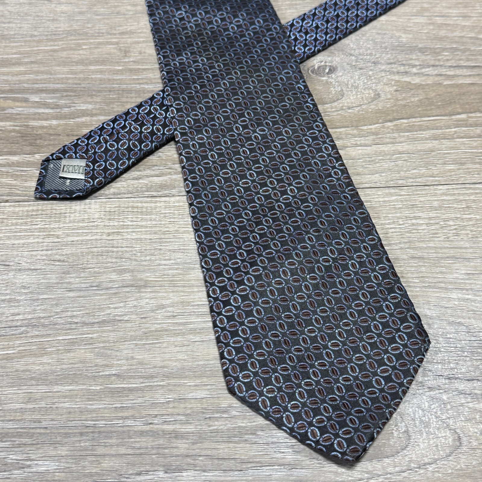 XMI Platinum Handmade Luxury 100% Italian Silk Neck Tie Blue Made in USA