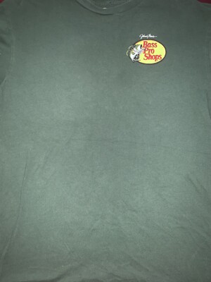 Bass Pro Shops Shirt Medium Green Fishing Hunting Johnny Morris