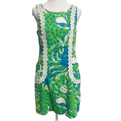 Lilly Pulitzer Liz Sleeveless Shift Dress Roar of the Jungle 0/S Green/Blue | eBay Lilly Pulitzer Liz Sleeveless Shift Dress Roar of the Jungle 0/S Green/Blue | eBay