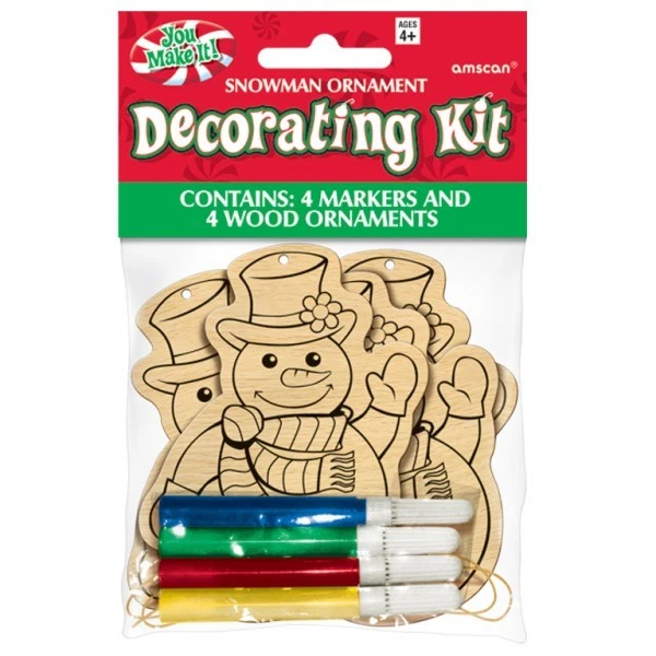AMSCAN Mal Set - Bastel Set für Kinder Winter 4 x Schneemann zum bemalen neu
