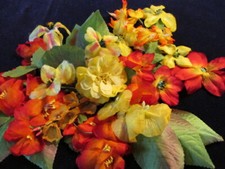 Vintage Millinery Flower Collection Yellow Orange Cheery 2-3" German H2960