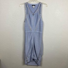 Venus Women's Blue Cut Out Zip Up Bodycon Sleeveless Dress Size 6
