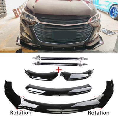 For Chevrolet Onix 2021-24 Front Bumper Lip Splitter Spoiler Bod Kit Gloss Black