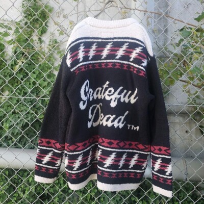 Grateful Dead Cowichan Knit Sweater Cardigan Dancing Bear Grateful Dead Cowichan Knit Sweater Cardigan Dancing Bear