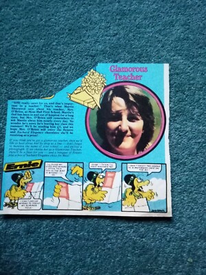 Gs1  Ephemera 1980s article glamorous teacher Mrs O'brien Martin sherwood 