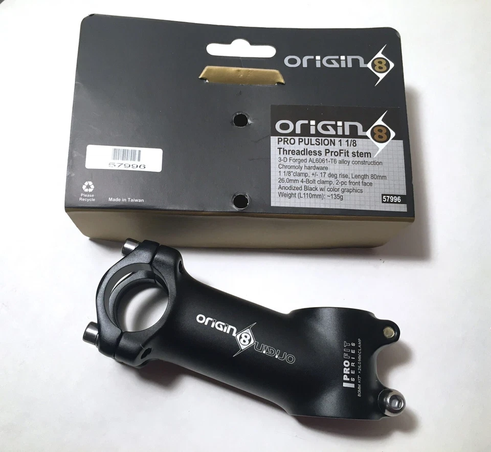 Origin 8 Pro Fit Threadless Stem New NOS 1 1/8", 26.0mm, +/- 17, 80mm, 135g - Image 2 of 2