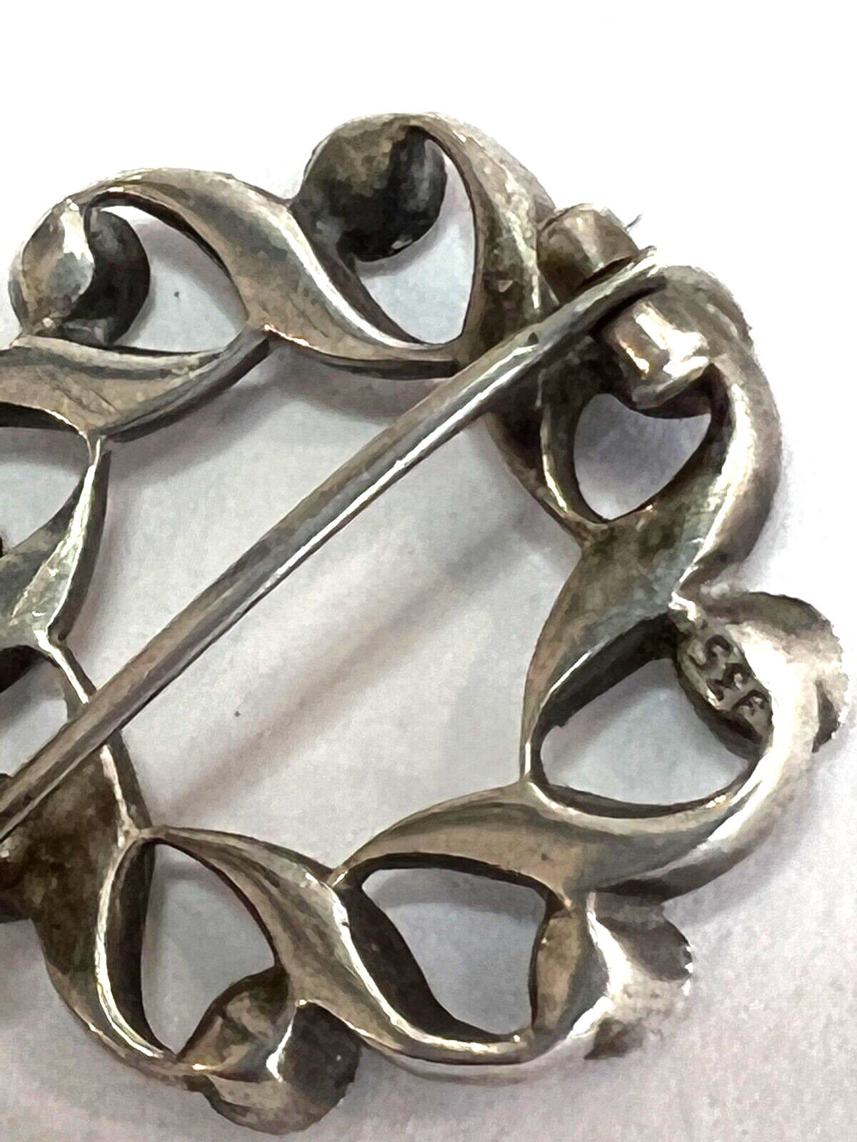 Antique Solid Silver 935 Scandinavian Brooch Pin … - image 6