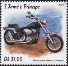 HARLEY DAVIDSON Cruiser Motorcycle Motorbike Stamp (2019 Sao Tome)