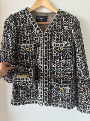 【鬼レア約12万円】　Share Spirit Chanel Tweed JKT AUTH Chanel 16A Paris-Rome Métiers D'art Tweed Jacket Blazer 38 36