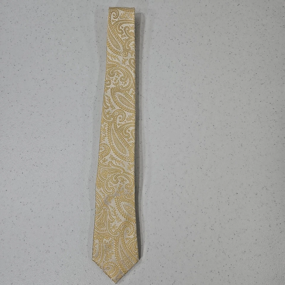 Alexander Logan Neckwear Necktie Men Neck Tie 57" Yellow Gold 100% Polyester - Image 3 of 4