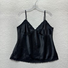 Y2K Vintage Xhilaration Camisole Top 2XL XXL Black Satin Fairy Goth Whimsigoth