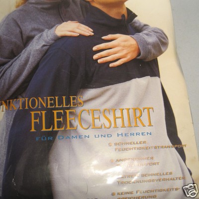 Functional Fleece Shirt 100% Polyester Navy/Grey Crane Sports Vintage