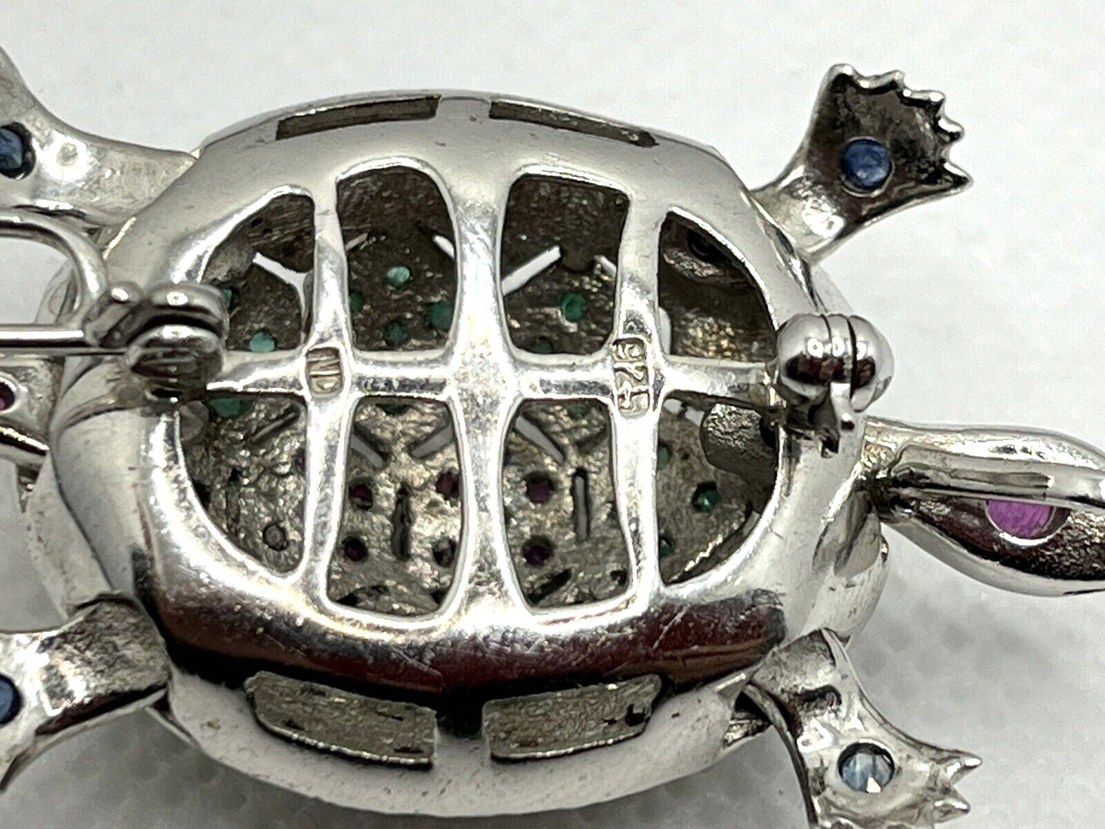 ND Signed 925 Sterling Silver Ruby Emerald Sapphi… - image 9