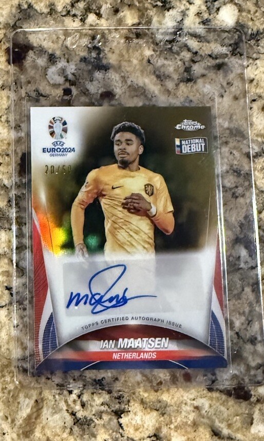 IAN MAATSEN 2024 TOPPS CHROME UEFA NATIONAL DEBUT GOLD REFRACTOR /50 AUTO RC NED