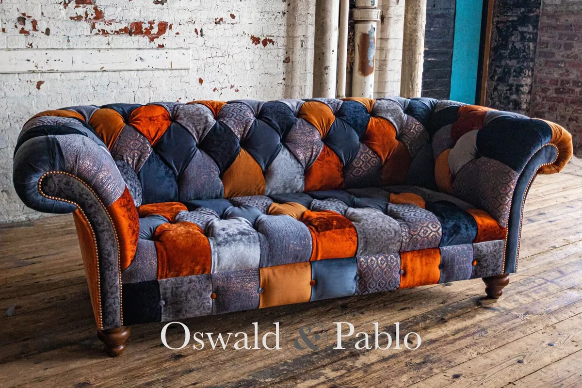 Grey and cheap orange sofa