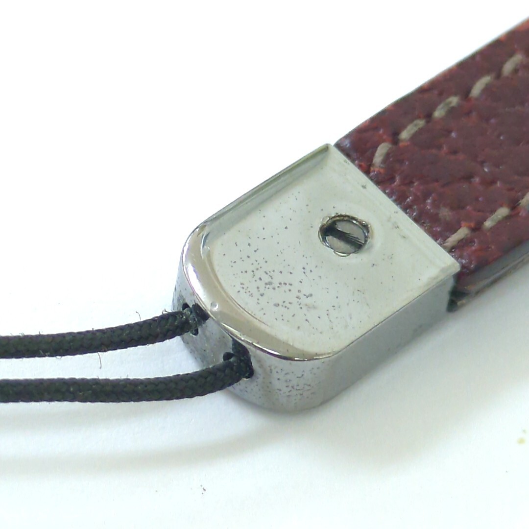 GUCCI Leather Cell Phone Strap GG Logo Reddish Brown made