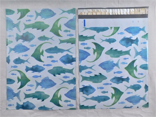 25 10x13 DesignerMarine Fish Poly Mailers Shipping Envelope Boutique Bags - Picture 3 of 5