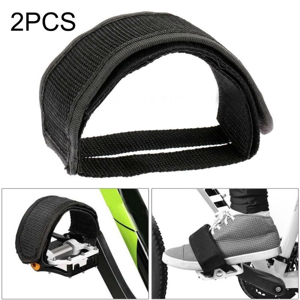 1-10Pack Bicycle Fixed Gear Cycling Pedals Bands Feet Set With Straps Pedal US - Image 2 of 4