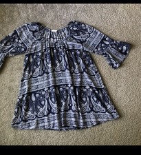 Altar'd State Dress Womens Sz Small Blue Paisley Pattern Short Boho