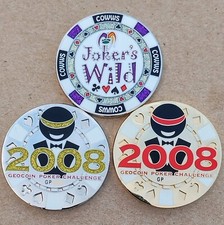 GCC 2008 Poker Challenge Geocoins - 2  1 Non-Trackable - Activated  Adoptable