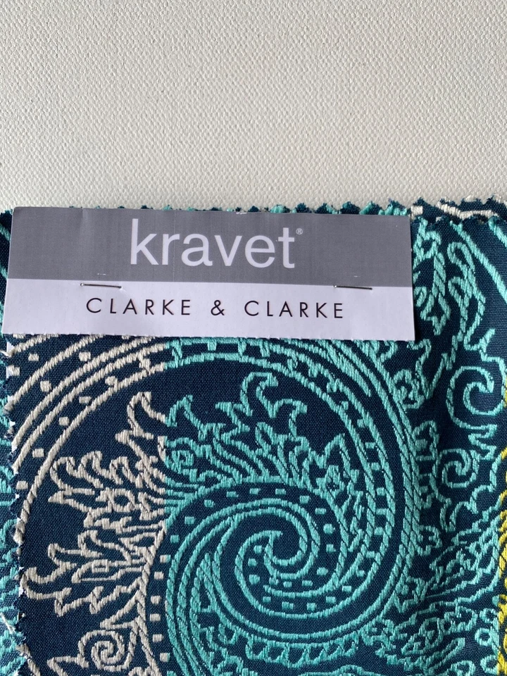 Kravet Clark & Clark Roxana Indigo 24" Foto 4 de 4