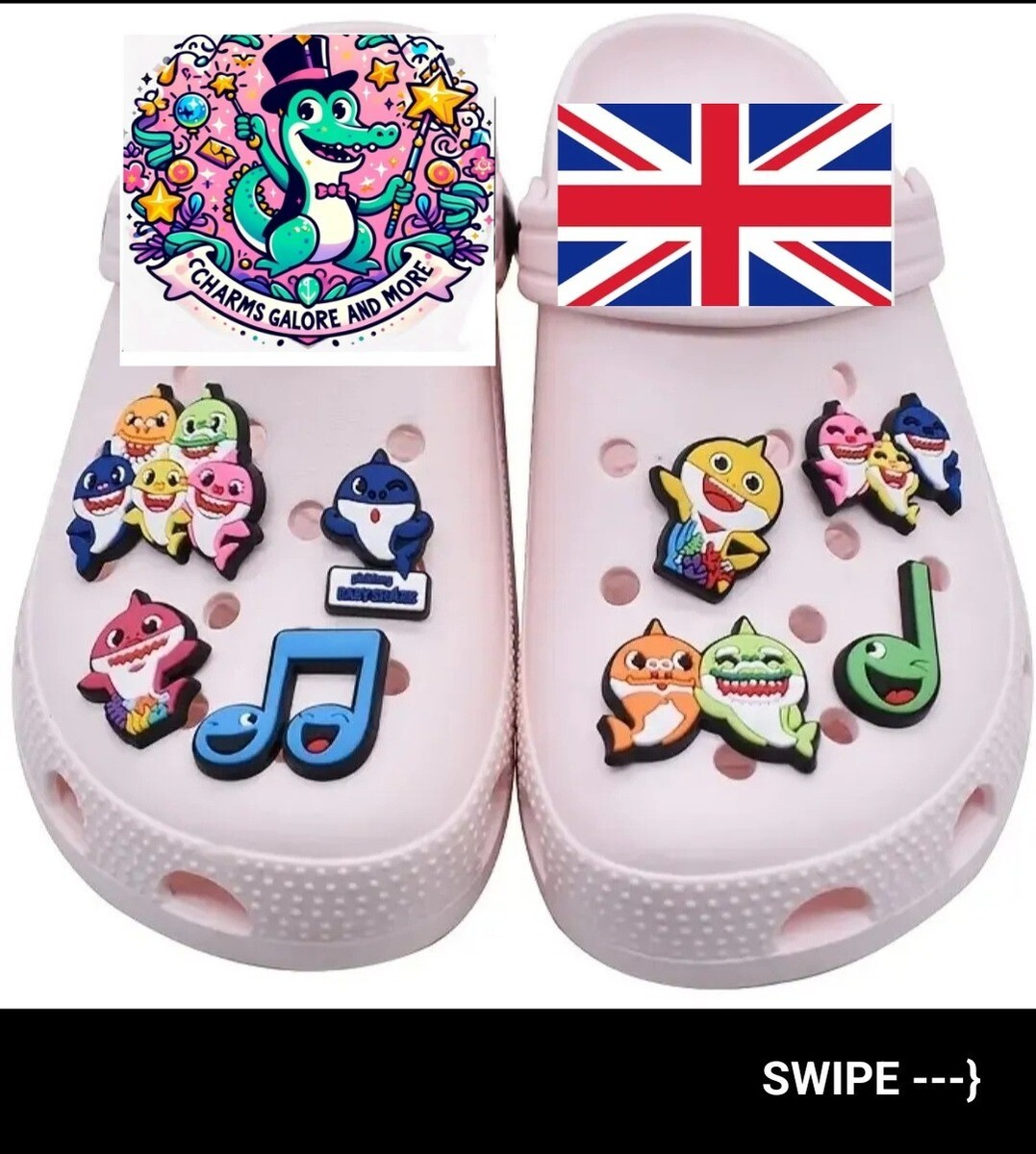 BABY SHARK Shoe Charms FOR CROCS MIX MATCH DISCOUNT ON ALL OUR