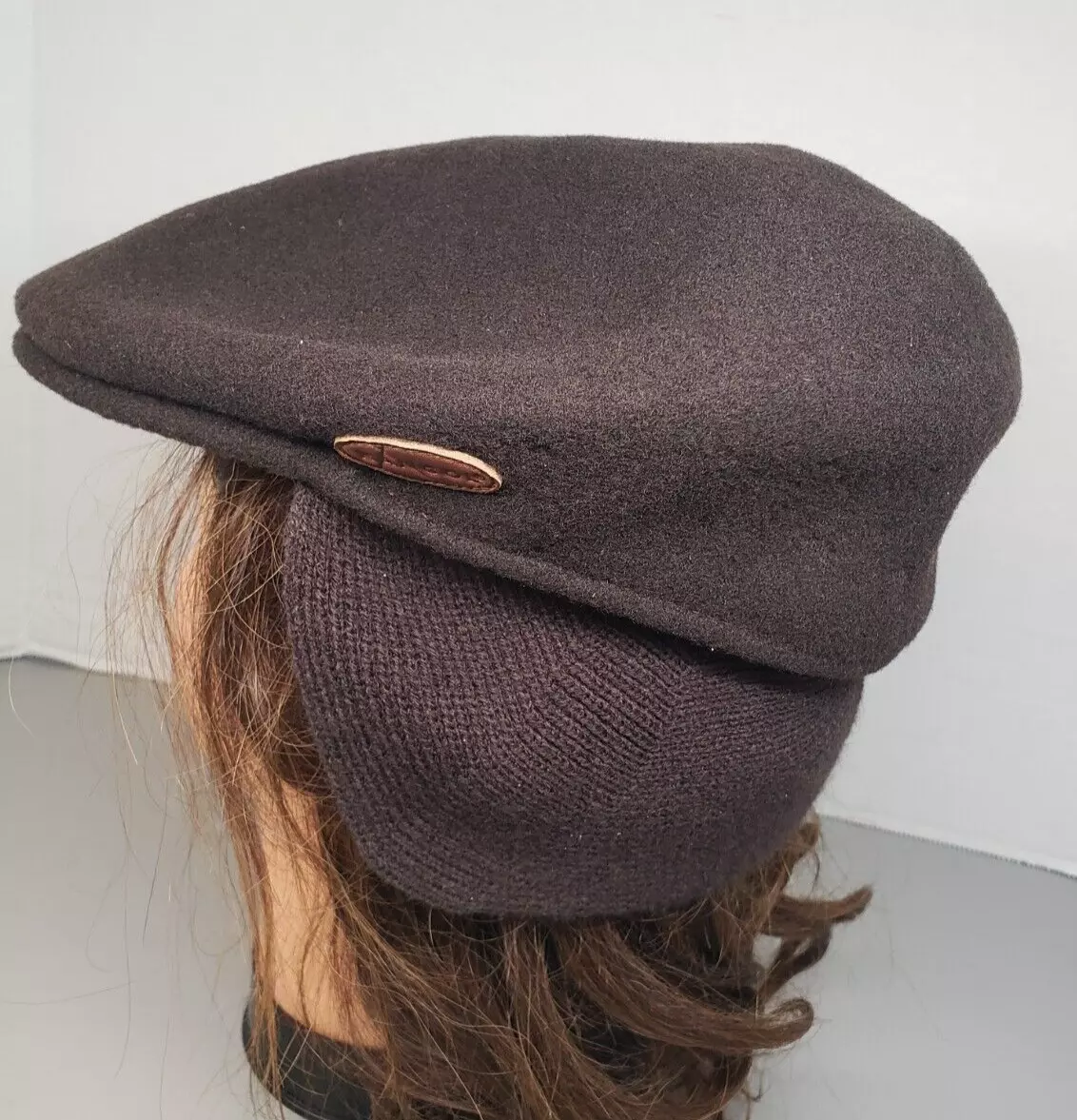 Kangol Hat Wool 504 Earlap 0238KG Brown Newsboy Hat Mens Medium M