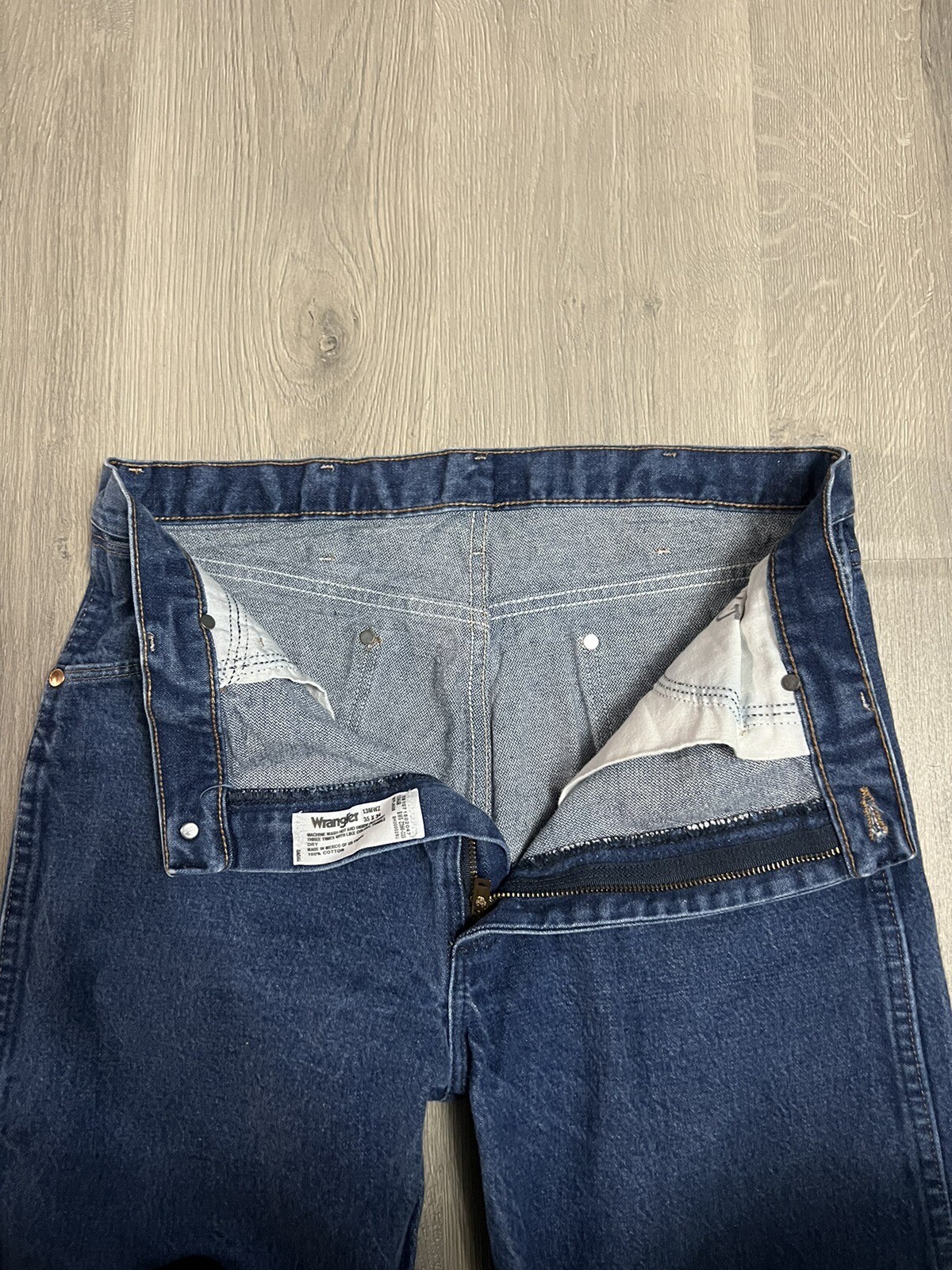 Wrangler Jeans Men 35x34 Blue Cowboy Cut 13MWZ Straight Leg Regular Fit Pants