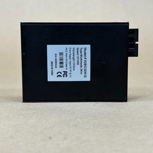 Bridge Media Converter 10/100 Base-TX to 100 Base-FX Ethernet w/ Power ...