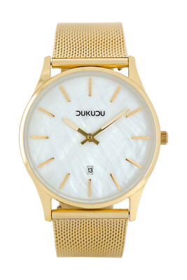 DUKUDU Damenuhr Caro 40 mm Rose/Weiß - DU-103