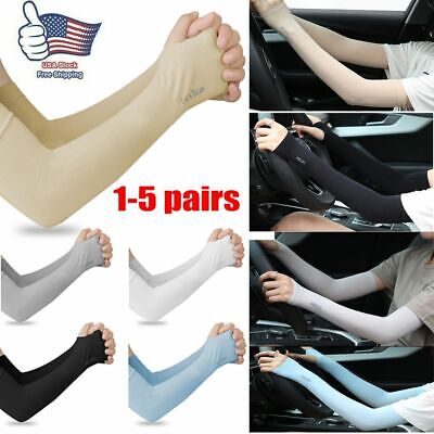 5Pair Cooling Arm Sleeves Cover UV Sun Protection Outdoor Sports For Men Women
