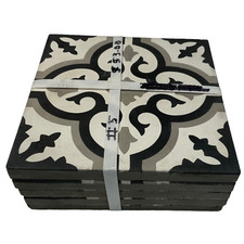 5 Modern Square Black Grey White Porcelain Mosaic Tile Backsplash Wall Medallion