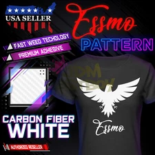 Essmo White Carbon Fiber Pattern Heat Transfer Vinyl HTV T-Shirt Iron Press SP28