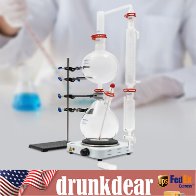 2000ml Essential Oil Steam Distillation Apparatus Kit Water Distiller Purifier