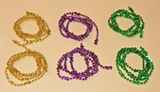 Mardi Gras Garland 4-13mm, 30" each Mini Decorations Shiny Gold, Purple  Green